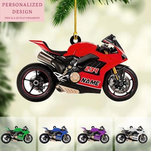 Personalisierte Motorrad hängende Verzierung, Motorrad-Verzierung, kundenspezifische Motorrad-Weihnachtsverzierung, Motorradfahrer-Geschenk, Weihnachtsdekor
