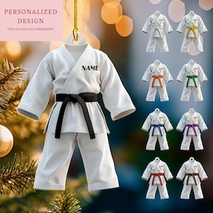 Personalized Taekwondo Uniform Ornament, Taekwondo Lover Gift, Taekwondo Player Christmas Ornament, Taekwondo Gift, Taekwondo Flat Ornament