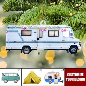 Personalisierte Reise Anhänger Camping Weihnachtsverzierung, Camping Zelt Weihnachtsverzierung, Benutzerdefinierte Name Camper Verzierung, Geschenk für Camping Liebhaber