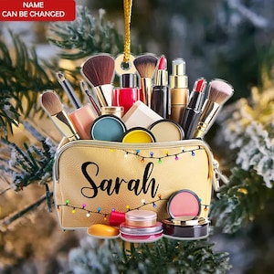 Personalisierte Make-up-Box-Verzierung, Benutzerdefinierte Make-up-Weihnachtsverzierung, Mädchen-Make-up-Künstlerförmige Verzierung, Make-up-Stylist Geschenk, Make-up-Verzierung