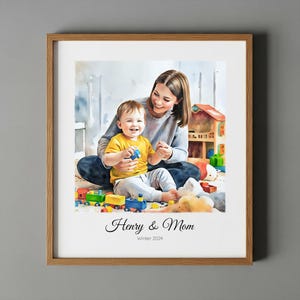 Family Portrait From Photo, Family Watercolor Portrait Painting, Family Painting From Photo, Custom Family Portrait, Family Wall Art Gift