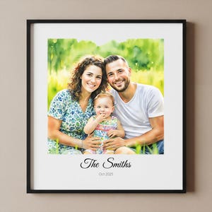 Family Portrait From Photo, Family Watercolor Portrait Painting, Family Painting From Photo, Custom Family Portrait, Family Wall Art Gift