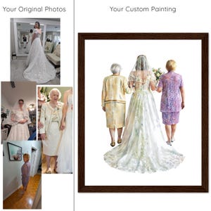 Add Missing Person to Wedding Photo, Merge Pictures, Combine Multiple Photos, Custom Family Portrait, Personalized Hand Drawn Painting