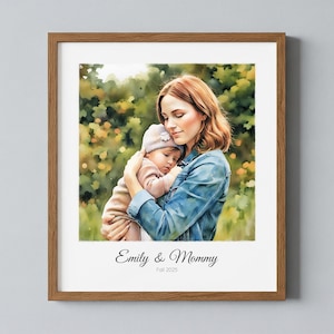 Family Portrait From Photo, Family Watercolor Portrait Painting, Family Painting From Photo, Custom Family Portrait, Family Wall Art Gift