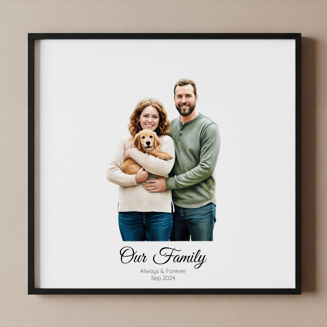 Custom Family Portrait, Personalized Watercolor Painting, Home Decor ...