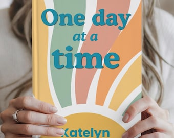 Retro One Day at a Time Journal, Personalized Sobriety Gift, Recovery Journal, Boho Sober Journal, Custom Name AA NA Gift, Recovery Notebook