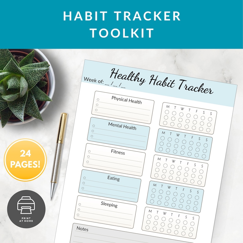 My Routine Builder Habit Tracker Printable | Daily, Weekly & Monthly | Mindful Routine ...