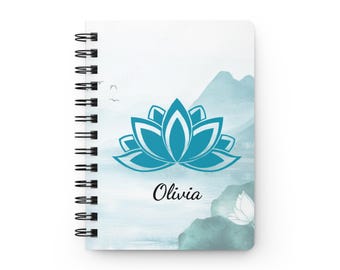 Lotus Watercolor Spiral Notebook | Mindfulness | 5x7 Inspirational Notebook | Meditation Reflection Journal | Gift