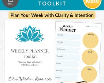 Weekly Planner Printable Toolkit | Daily, Weekly, Monthly | Mindful Routine Builder | Self-Care Tracker
