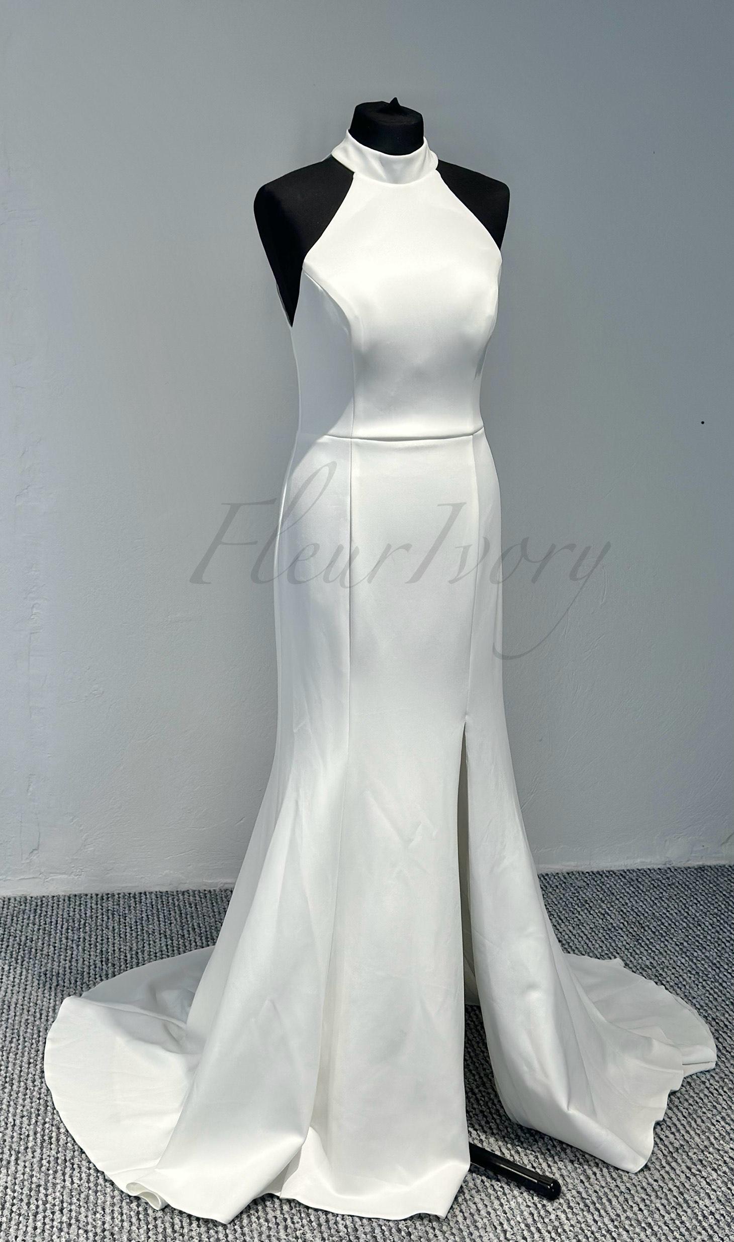 Simple Wedding Dress Halter Neck Wedding Dress Open Back Wedding Dress ...