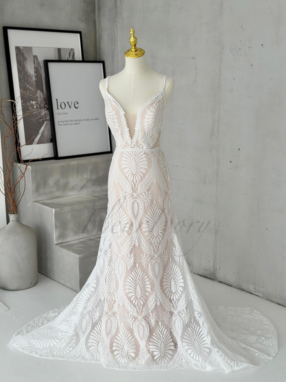 black wedding dress mermaid Black Fully Lace Strapless Mermaid With Slit Wedding Dresses With Stylish  Sleeves, CW0368
