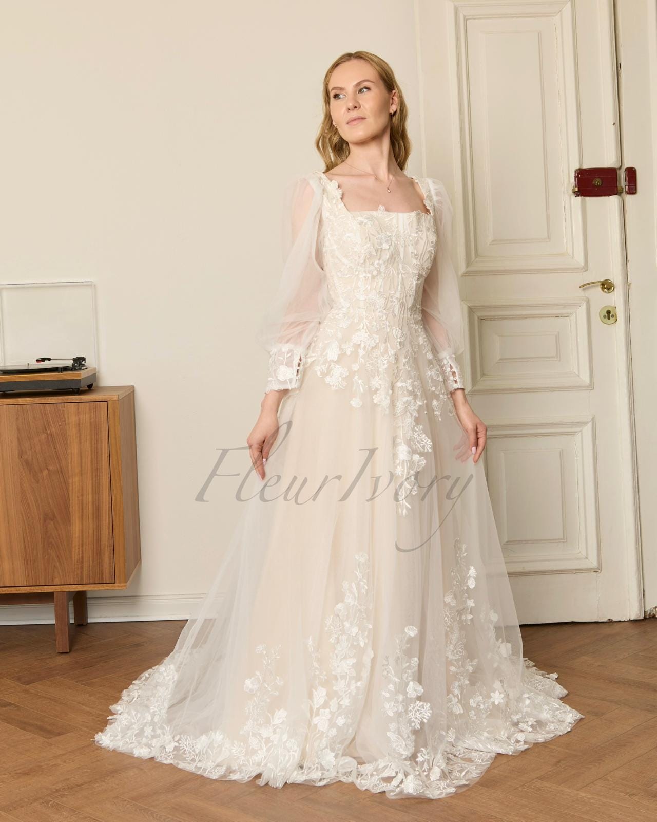fleur ivory wedding dress Fleur Dress Floor-length (no train) / Open Back