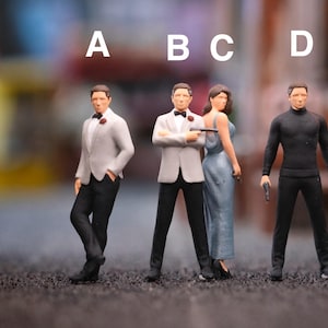 Miniature Figure James Bond Scale 1/64 or 1/87 for Diecast and Diorama