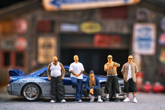 Miniature Figure Chicano Style Scale 1/64 or 1/87 for Diecast and