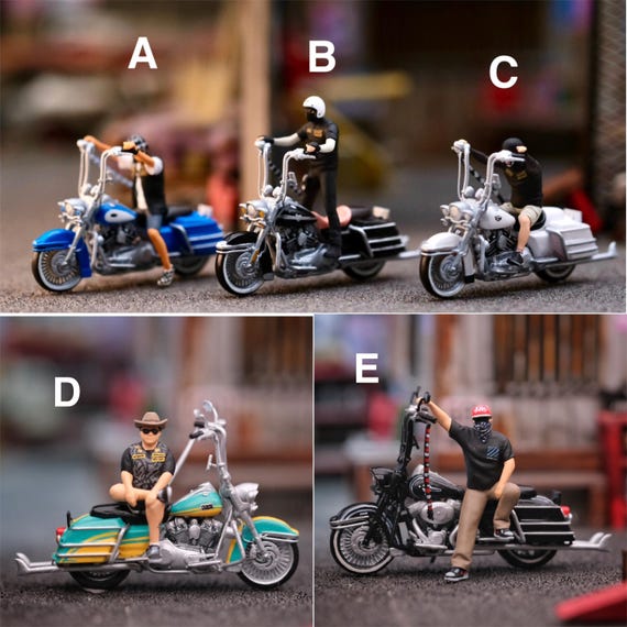 KIOALXZ Figurine Miniature de Moto à l'échelle 1/64, Non Peinte, pour décoration de scènes de Rue de Jardin féerique KIOALXZ Figurine Miniature de Moto à l'échelle 1/64, Non Peinte, pour décoration de scènes de Rue de Jardin féerique