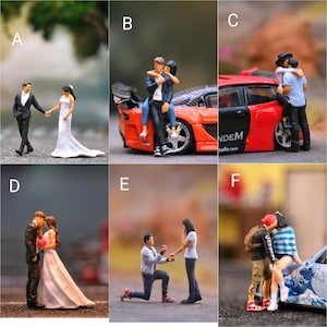 Miniature Figure Couple Prewedding Scale 1/64 or 1/87 for Diecast and Diorama