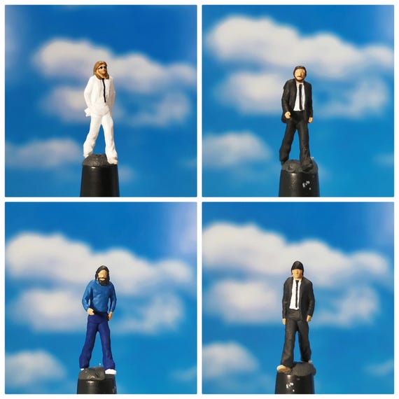 Miniature Figure Set of the Beatles Scale 1/64 or 1/87 for Diecast