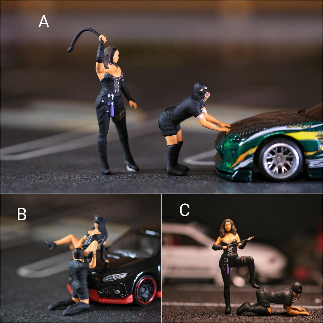 Miniature Black Resin Movie Man Figure – 1/64 Scale Fits HO Train Or Diecast Diorama