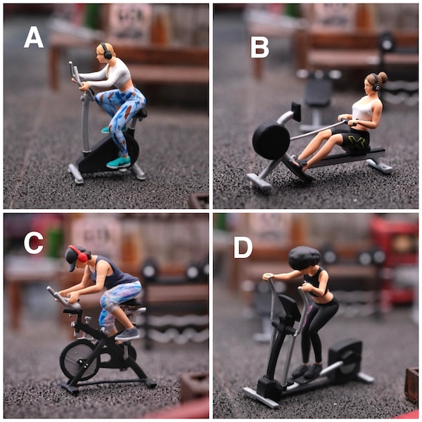 Miniature Figure Gym Trainner vol2 Scale 1/64 or 1/87 for Diecast and Diorama