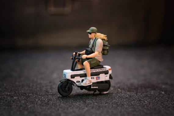 Miniature Figure Easy Rider, Motorcycle Scale 1/64 or 1/87 for