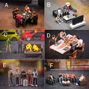 Miniature Figure SuperSet Gangster, PlayGame, Sushi, Breaking Bad Scale 1/64 or 1/87 for Diecast and Diorama