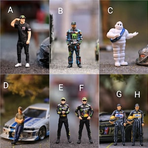 Miniature Figure Driver Race Scale 1/64 or 1/87 for Diecast and Diorama
