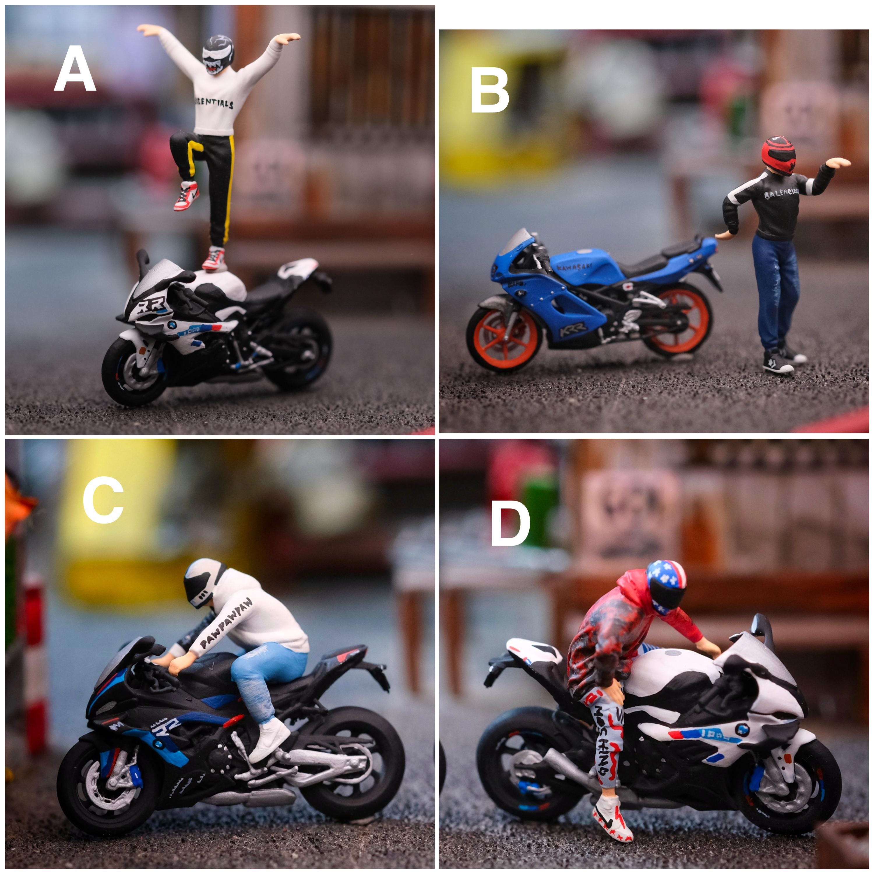 Miniature Figure Men With Motosport Scale 1/64 or 1/87 for Diecast