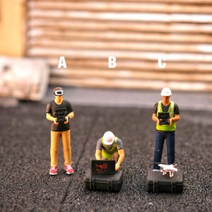 Miniature Figure Drone Pilot Scale 1/64 or 1/87 for Diecast and Diorama