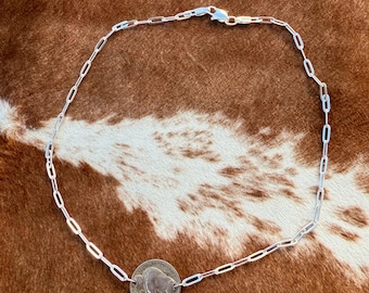 Genuine Buffalo Nickel Sterling Silver Necklace
