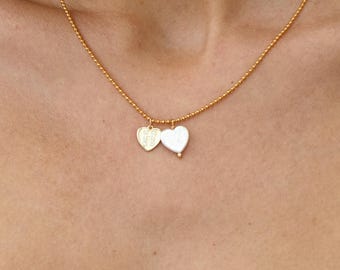 Zoetwaterhartparelhangerketting, sierlijke barokke hartparelketting, bruidsparelketting, cadeaus bruidsmeisje, moedercadeau voor haar