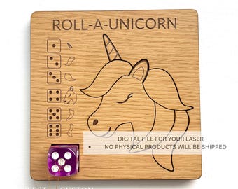 Roll-A-Unicorn SVG Laser Game File