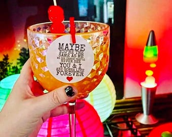 Oasis ‘LIVE FOREVER’ lyrics edible drinks toppers - free personalisation