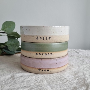 Lavender Ceramic Personalised Whisker Friendly Cat Bowl: Handmade Custom Pet Feeding Bowl image 12
