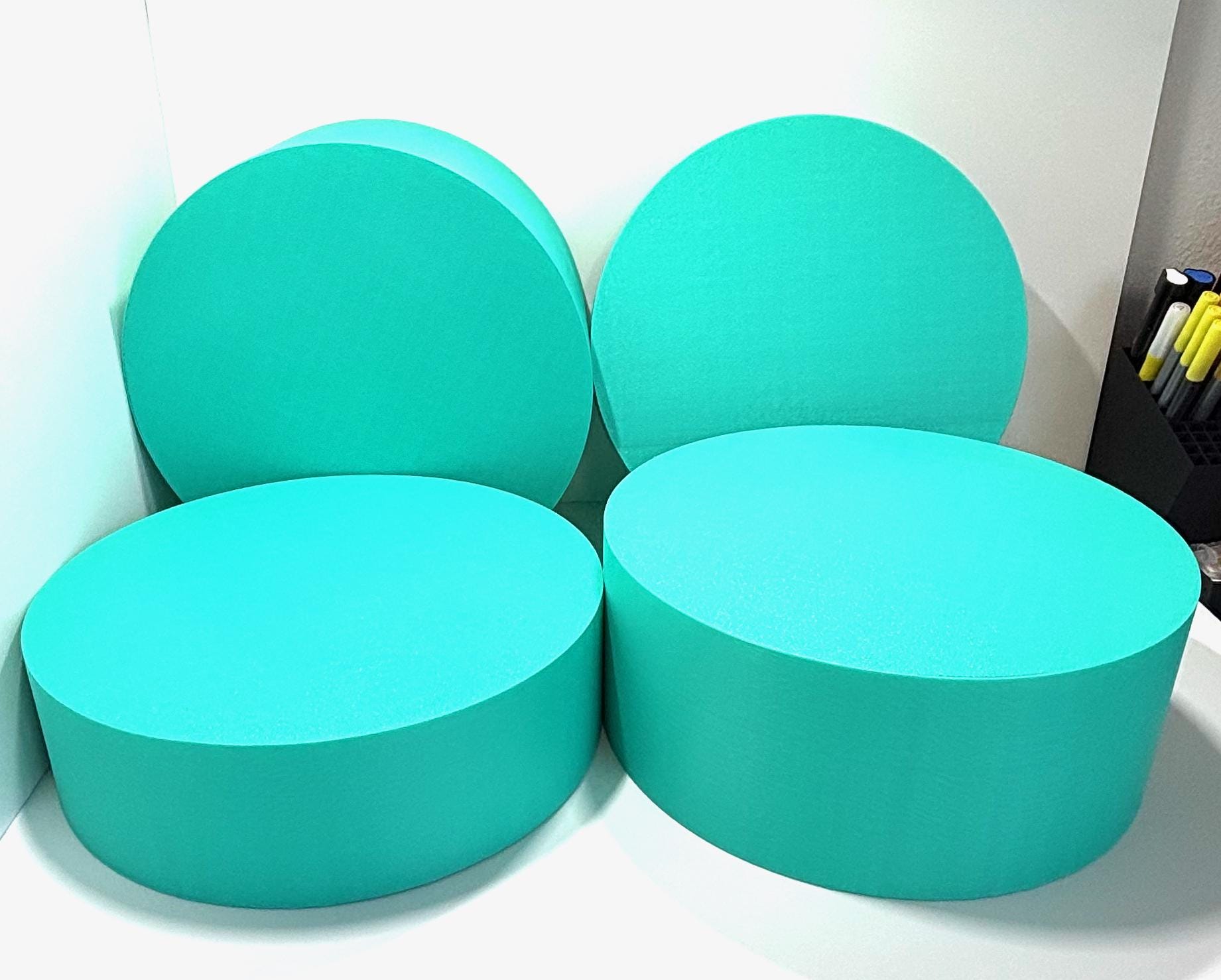 3D Printed Display Cylinders Set | Product Risers for Pop up Shop ...