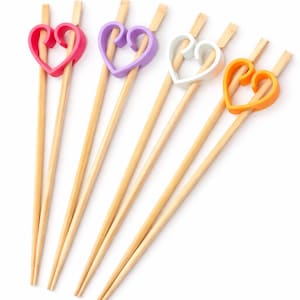 Heart Chopstick Helper – Chopsticks Training Tool, Easy Sushi Helper for Beginners, Kids & Adults