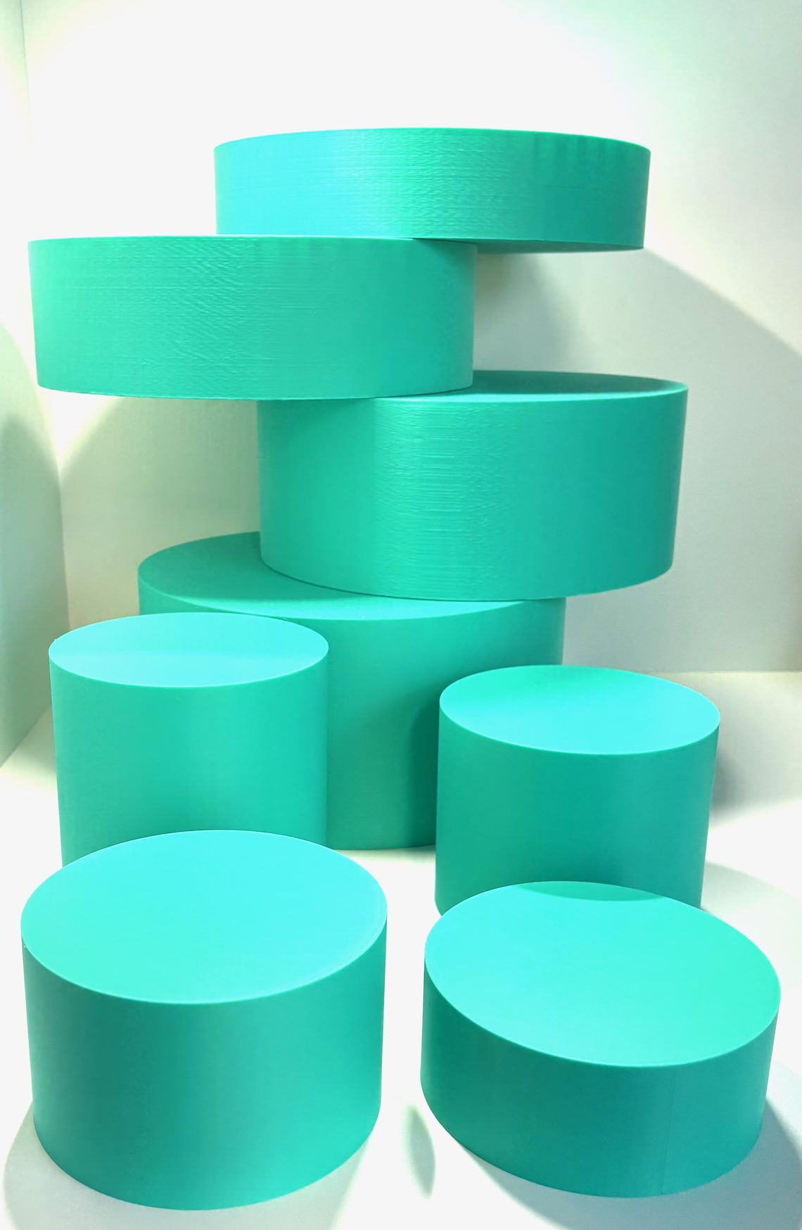 3D Printed Display Cylinders Set | Product Risers for Pop up Shop