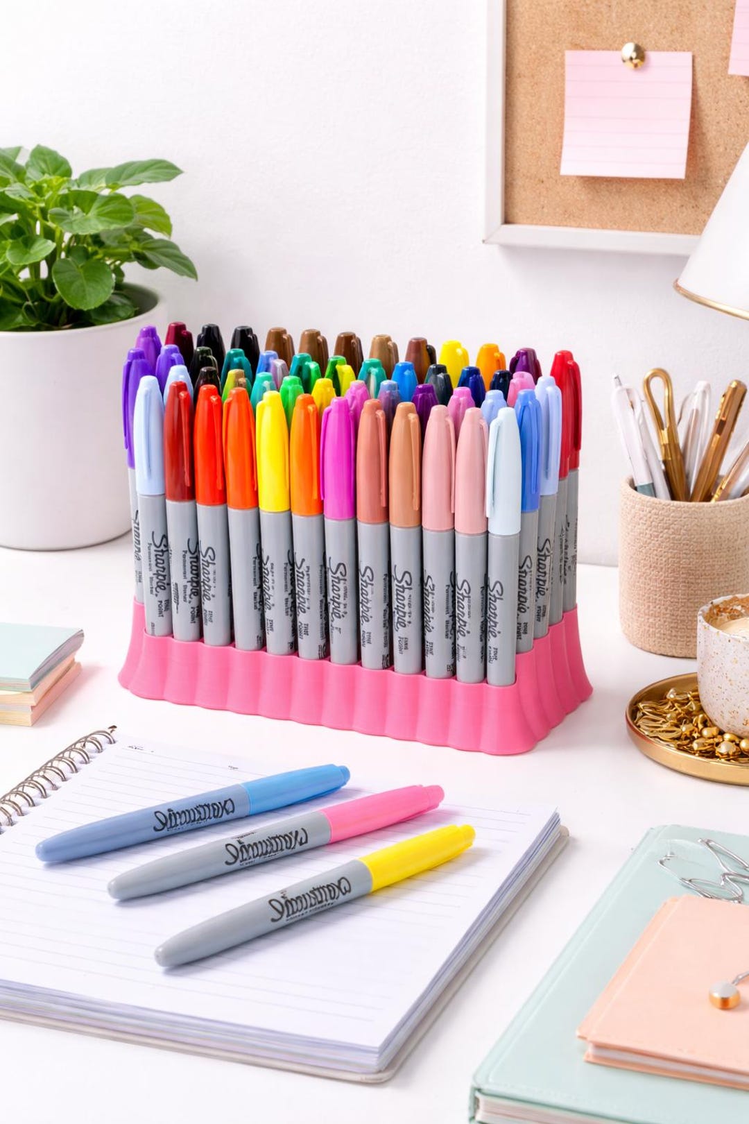 Note Sharp Organizer 35 Slot Sharpie Marker Organizer – Desk Stand, 3D Printed Craft Supply ...