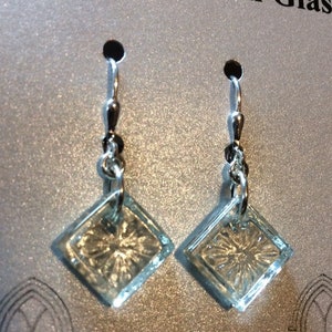 Church Glass transformed to Earrings Sterling Silver  Comfortable Leverback   Go With Everything Dangle drop earrings