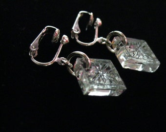 Church Glass Earrings Clip On