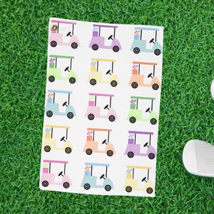 Golfhanddoek golfkarpatroon zomer pastel | Trendy golfhanddoeken voor dames | Sporthanddoeken dames | Cadeau voor golfer | Golfaccessoire