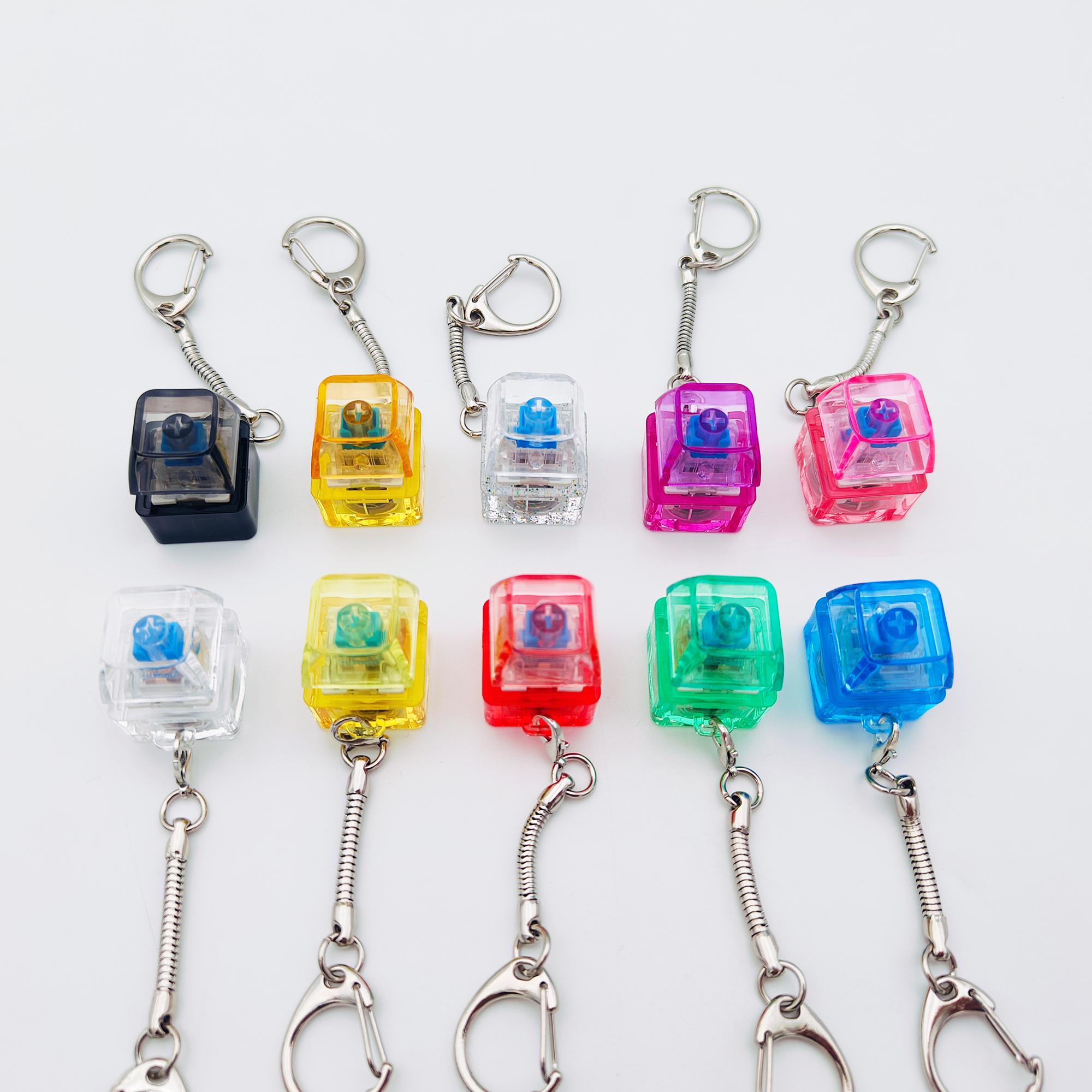 Custom photo keycaps,Keycap Clicky Keychain,Light Up PBT Keycap Keychain,Stress Relief Toys,Gifts for cats and dogs(2 Key Fidget Toy)