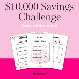 10,000 USD Savings Challenge | Budget Planner Printable | Money-Saving Tracker Worksheet | Financial Goal Tracker | Digital Download