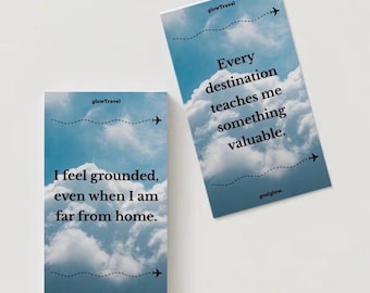 Printable Travel Affirmation Cards | 30 Digital Motivation Cards for Vision Board, Manifesting Travel Goals, Instant Download