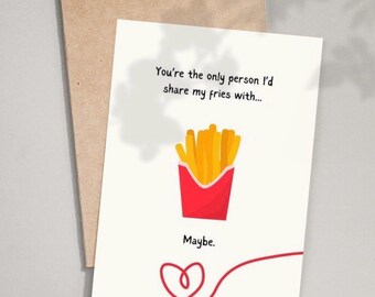 Funny Fries Valentine's Day Card | Pun Digital Download