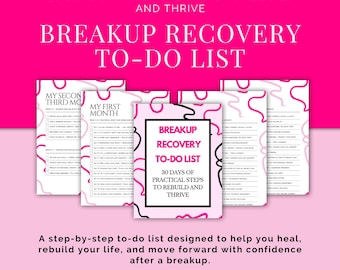 Breakup Recovery Guidebook Printable | Heartbreak Healing Journal & Self-Love Checklist, Instant Download PDF