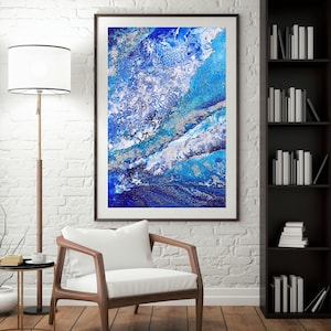 Ocean Wave Abstract Art | Blue Aesthetic Digital Download,Personalized Gift