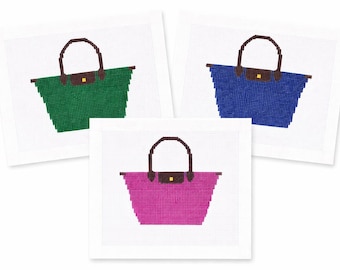 Torba płócienna malowana ręcznie haftem krzyżykowym