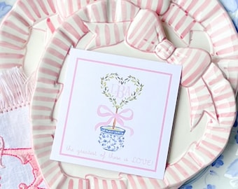 Valentines Monogram Heart Topiary gift tags