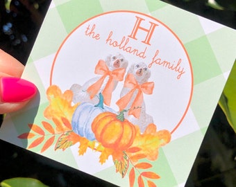 Fall Staffordshire and Pumpkin Wreath Gift Tags