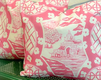 Pair Pink Canton Pillows